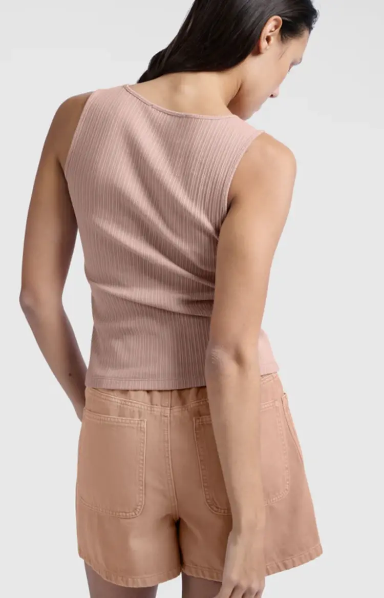 Yaya Rib Singlet w/Buttons Soft Mauve