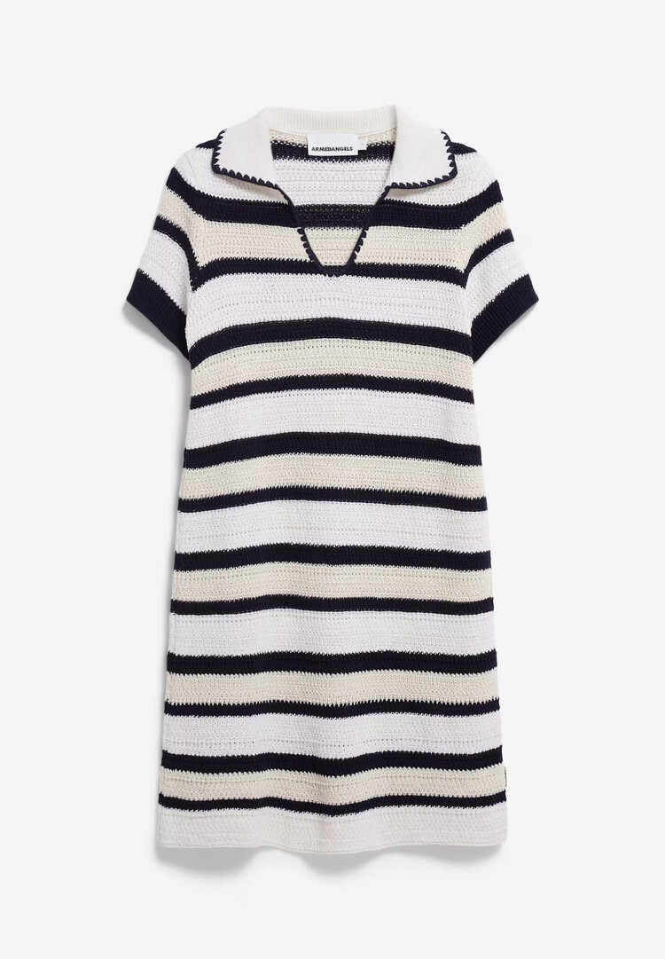 Armed Angels PAOLINAA Crochet Dress Raw White/Nightsky