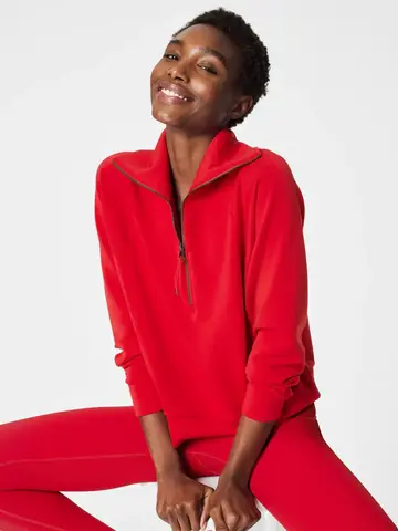 Spanx AIR ESSENTIALS Half Zip Red