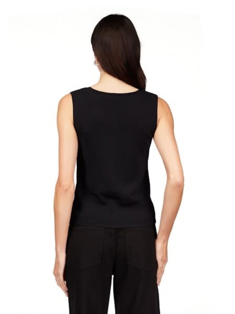 Sanctuary Knitted Button Front Vest Black