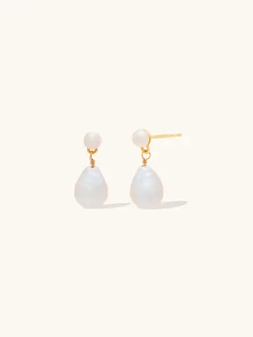 Leah Alexandra Pearl Baroque Petite Drop Earrings