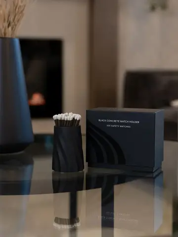 Everlasting Candle Company Black Concrete Match Set