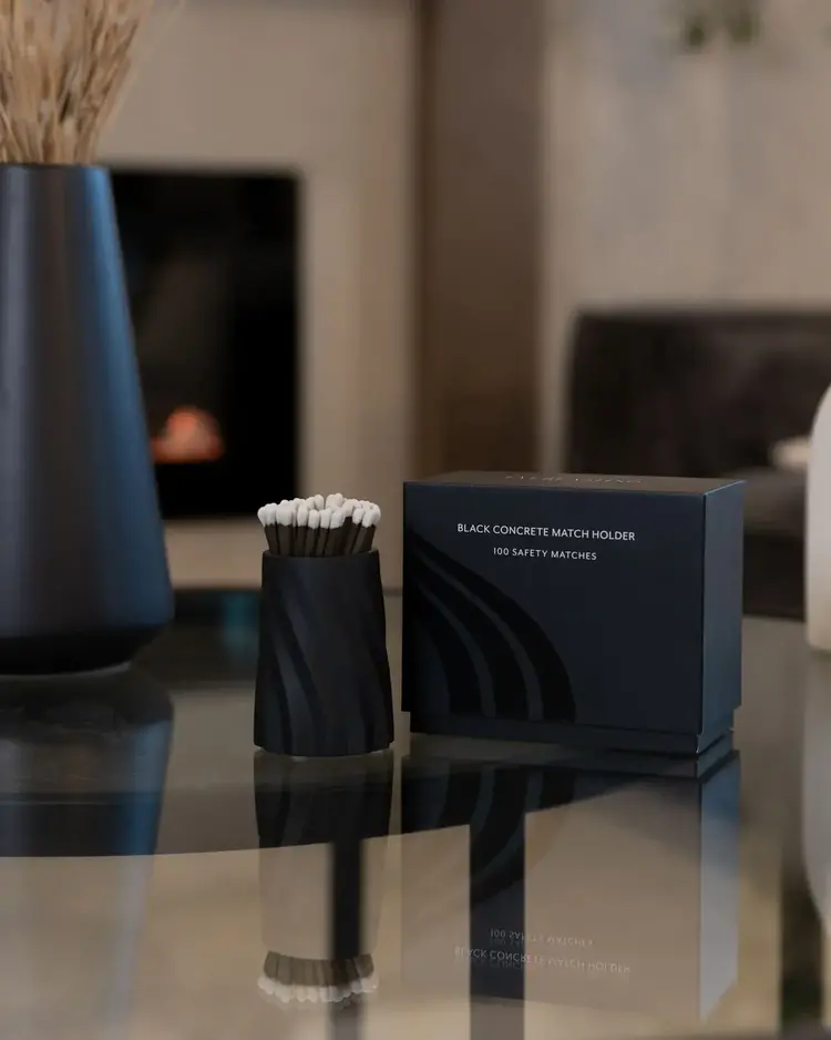 Everlasting Candle Company Black Concrete Match Set