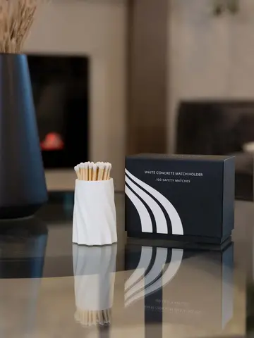 Everlasting Candle Company White Concrete Match Set
