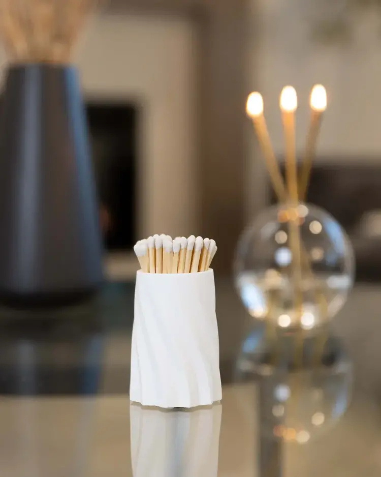 Everlasting Candle Company White Concrete Match Set