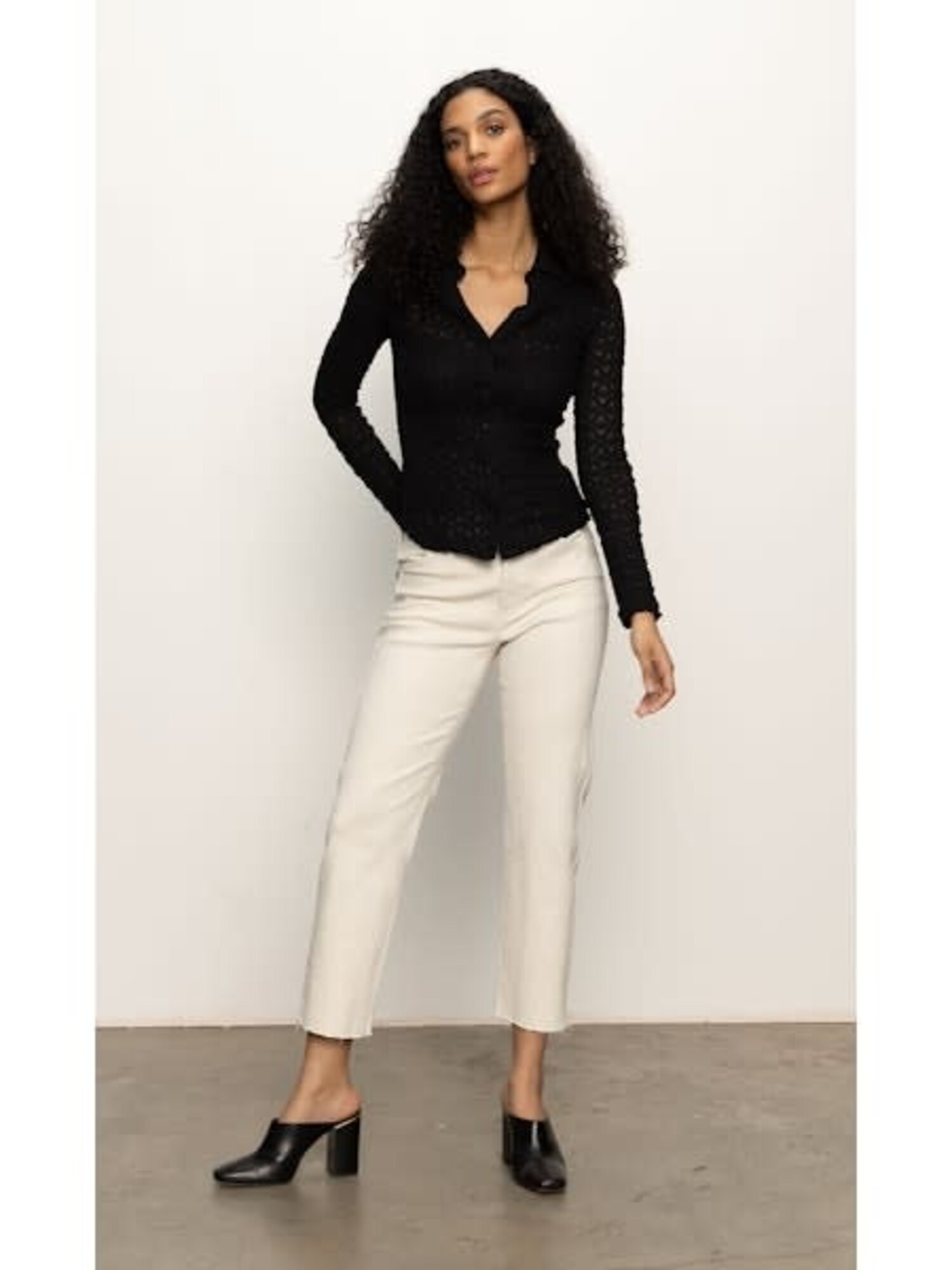 Sanctuary | Dream Girl Lace Button Up Black - Tryst Boutique