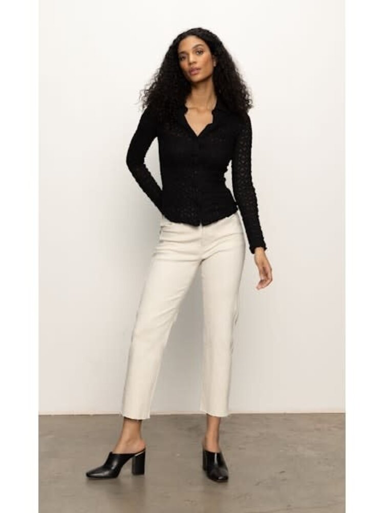 Sanctuary Dream Girl Lace Button Up Black
