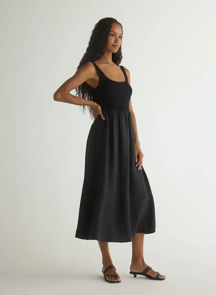 Bella Dahl Sleeveless Knit Combo Dress Black