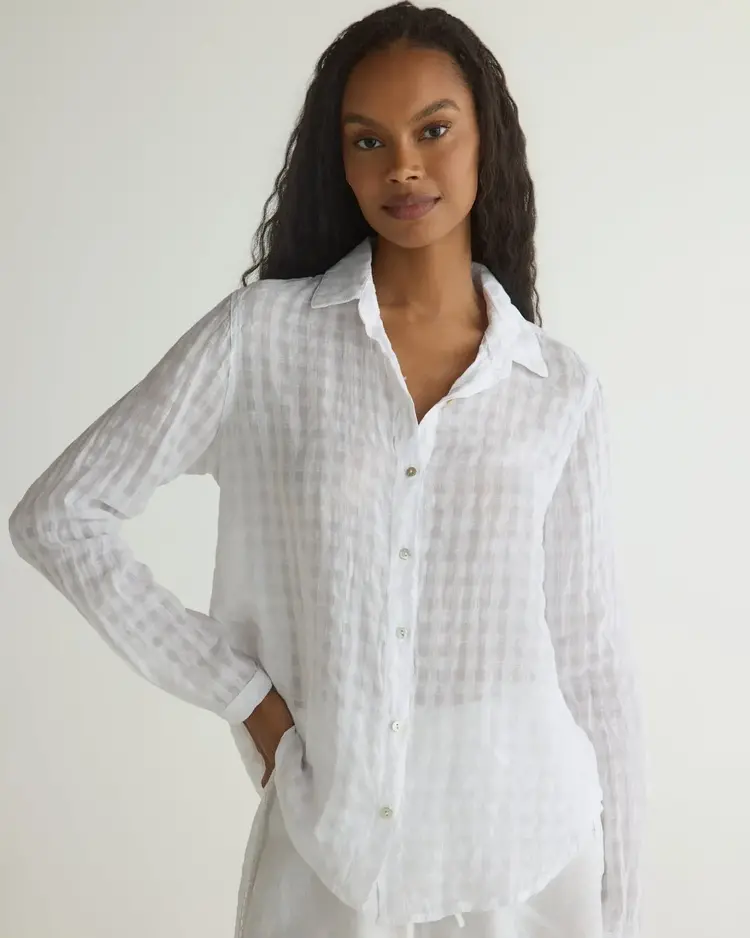 Bella Dahl Clean Front Button Down White
