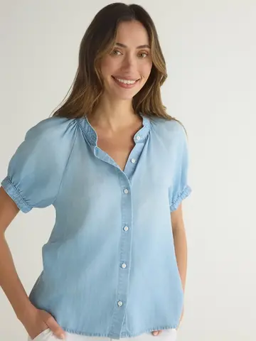 Bella Dahl Short Sleeve Raglan Shirt Light Riviera Wash
