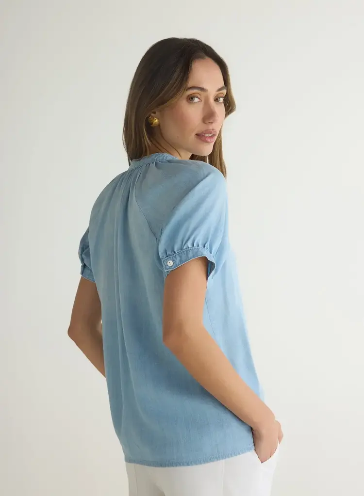 Bella Dahl Short Sleeve Raglan Shirt Light Riviera Wash