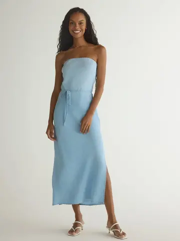 Bella Dahl Strapless Maxi Dress Light Riviera Wash