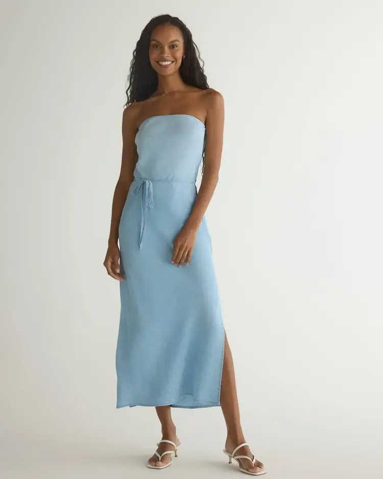 Bella Dahl Strapless Maxi Dress Light Riviera Wash