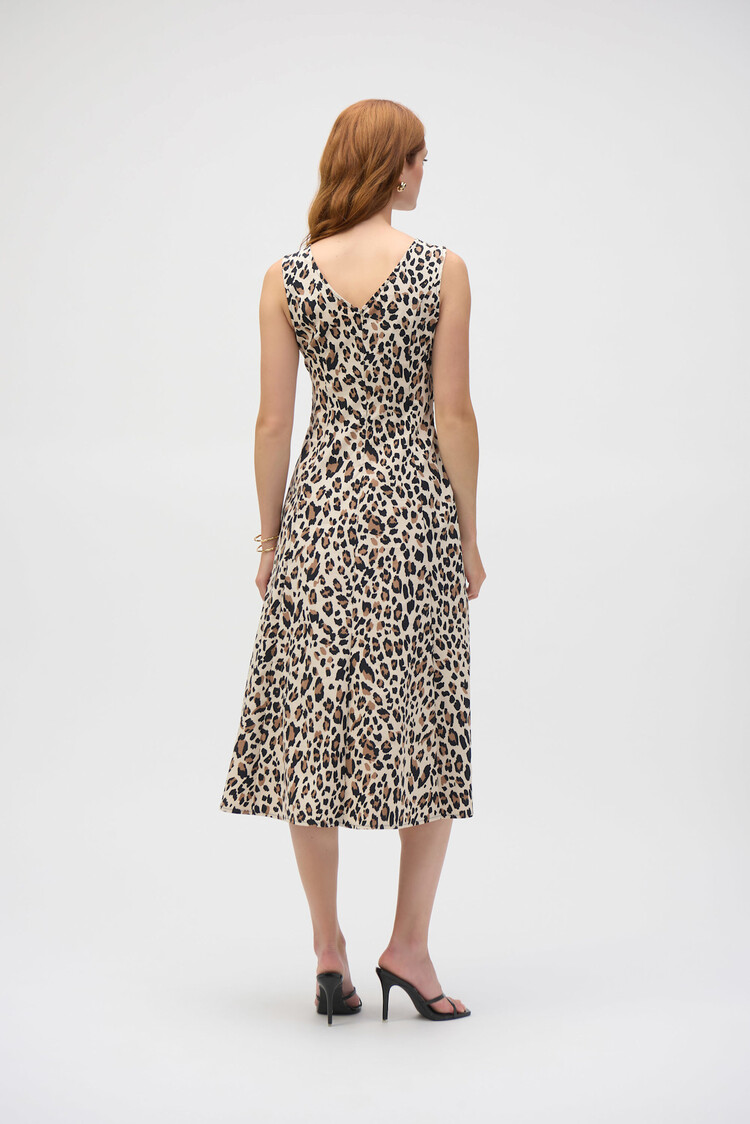 Joseph Ribkoff Poplin Animal Print Fit & Flare Dress