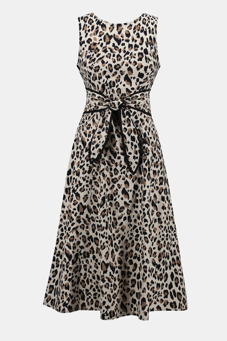 Joseph Ribkoff Poplin Animal Print Fit & Flare Dress