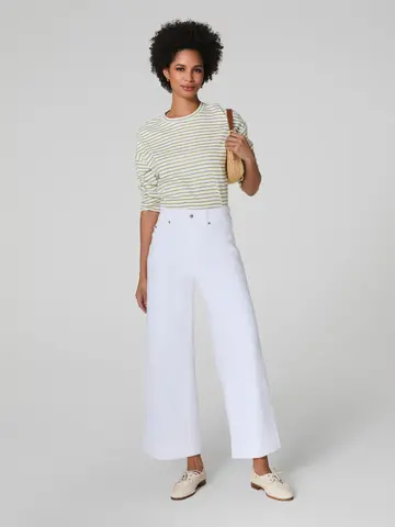 Spanx Pull on Crop Wide Jean White