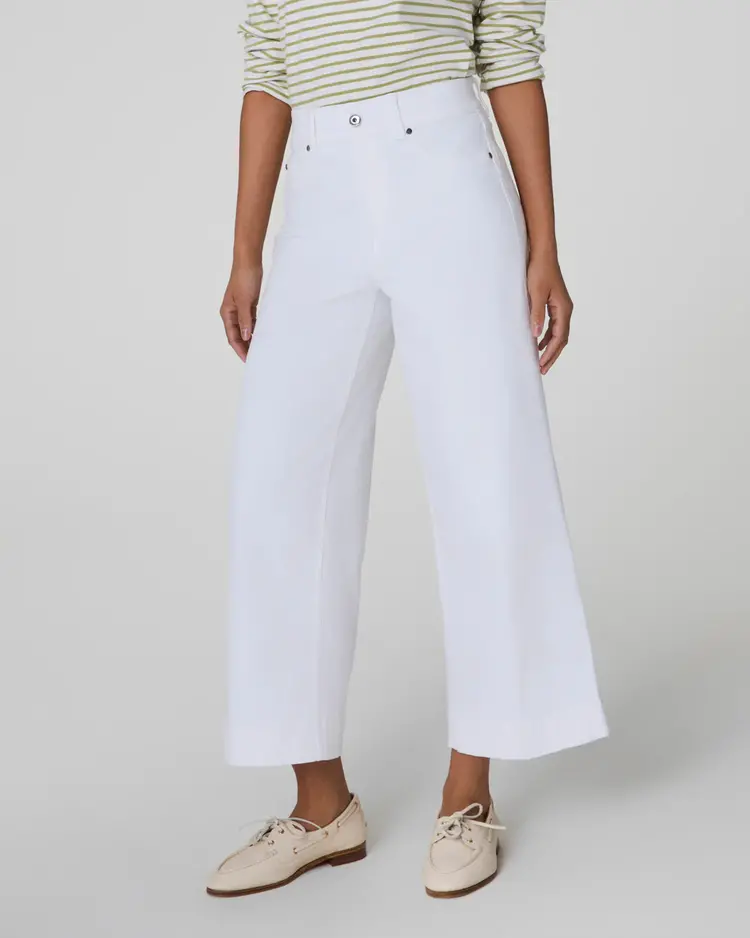 Spanx Pull on Crop Wide Jean White