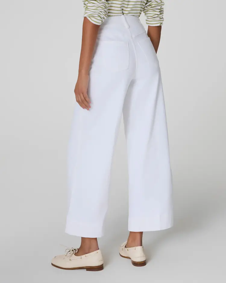 Spanx Pull on Crop Wide Jean White