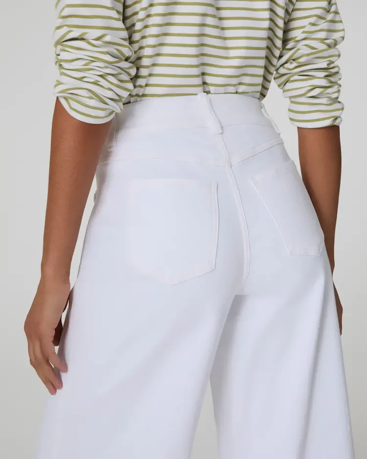Spanx Pull on Crop Wide Jean White