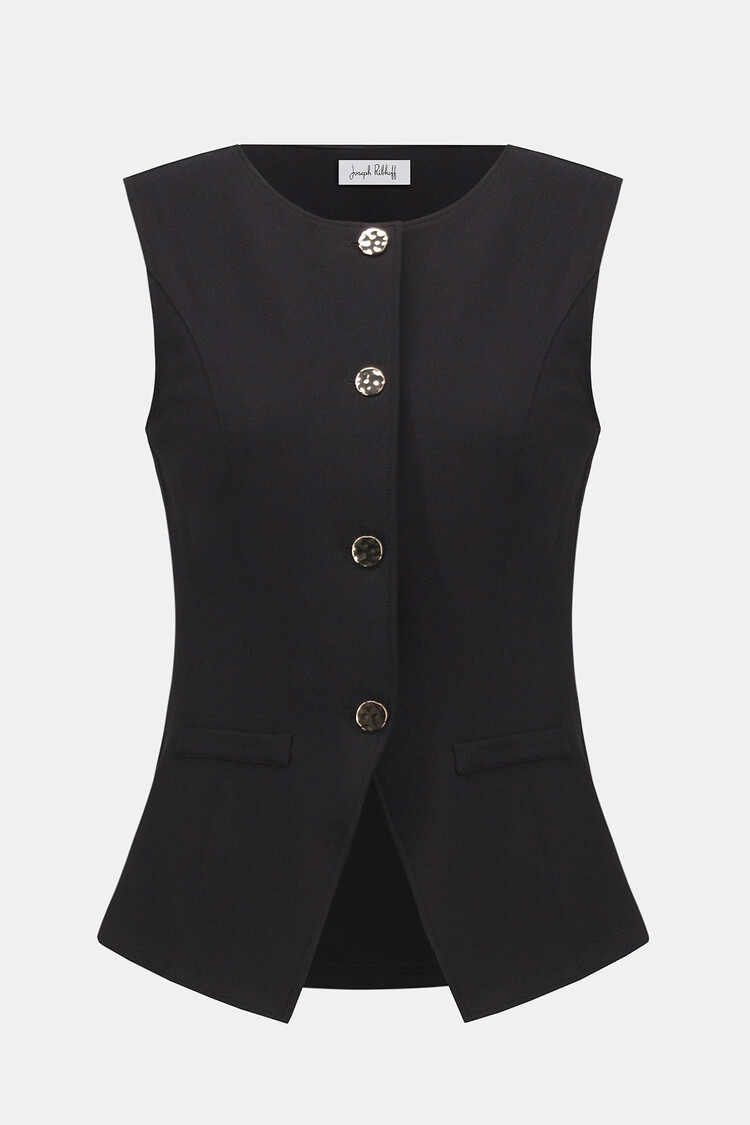 Joseph Ribkoff Heavy Knit Fitted Vest Black