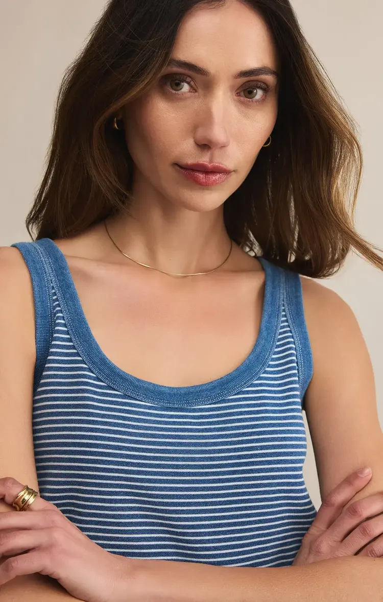 ZSupply Mathis Striped Mini Dress Vin. Indigo