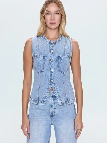 Pistola Gia Fitted Collarless Vest Gaze