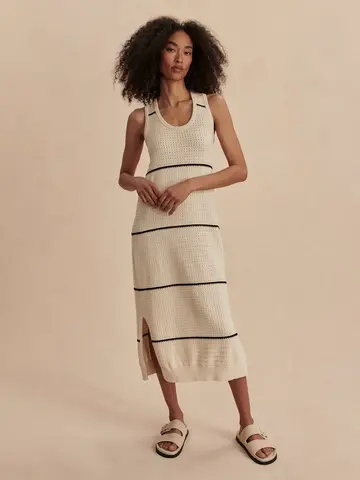 Varley Scott Scoop Neck Midi Dress Birch