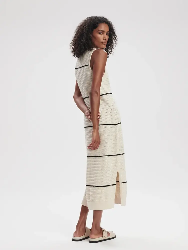 Varley Scott Scoop Neck Midi Dress Birch