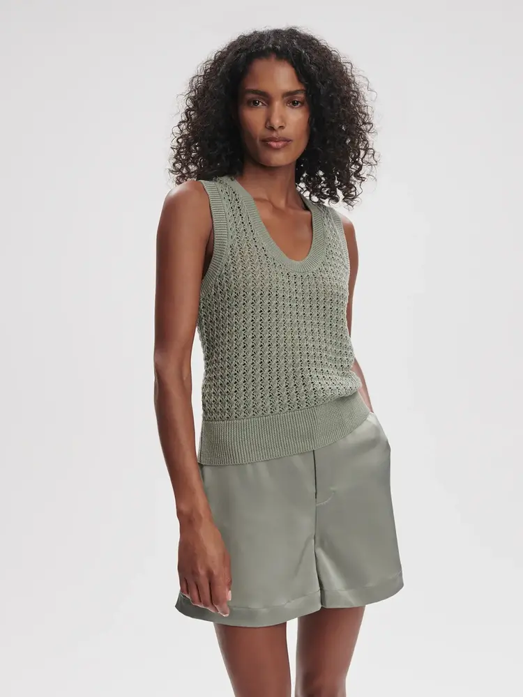 Varley Ferns Open Knit Tank Shadow