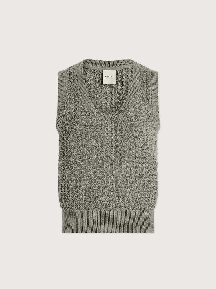 Varley Ferns Open Knit Tank Shadow