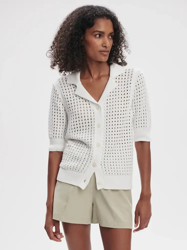Varley Ellie Knit Shirt White