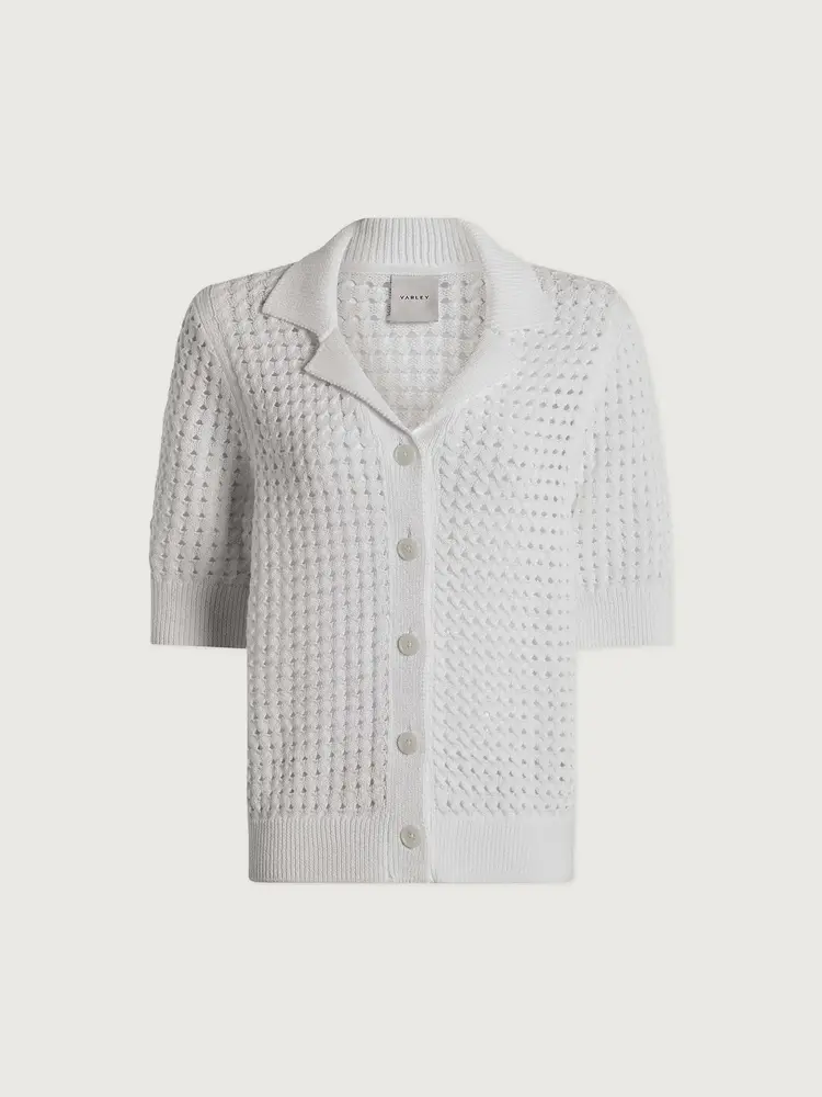 Varley Ellie Knit Shirt White