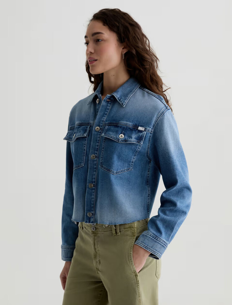 AG Denim Valleta Utility Shirt Jacket Abyss