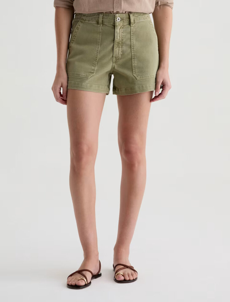 AG Denim Analeigh High Rise Short Sulfur Basil BSIL