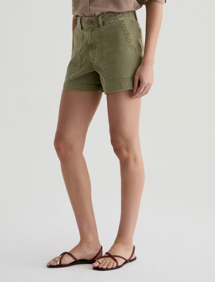 AG Denim Analeigh High Rise Short Sulfur Basil BSIL