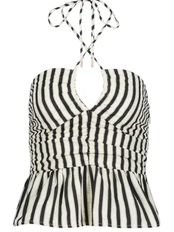 Aeries Halter Top Black Stripe