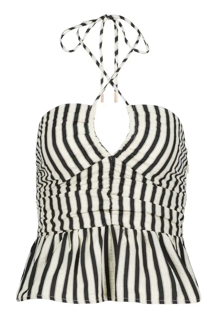 Aeries Halter Top Black Stripe