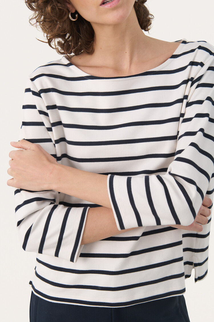 Part Two Nela T-Shirt Dark Navy Stripe