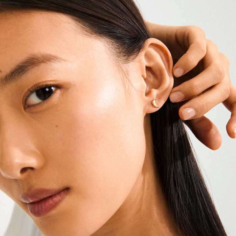 Pilgrim Jewellery BETWEEN Moon Earrings Gold