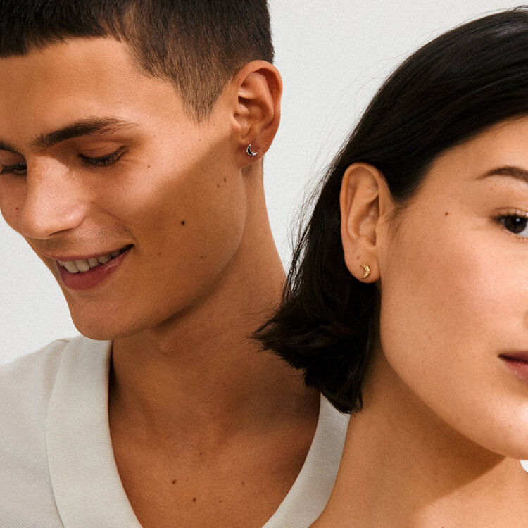 Pilgrim Jewellery BETWEEN Moon Earrings Gold