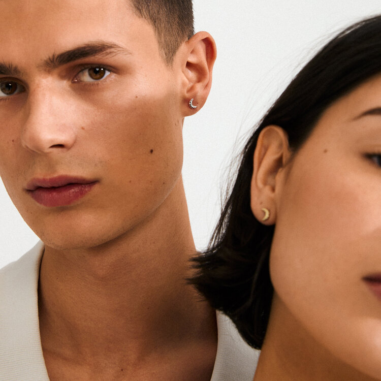 Pilgrim Jewellery BETWEEN Moon Earrings Gold