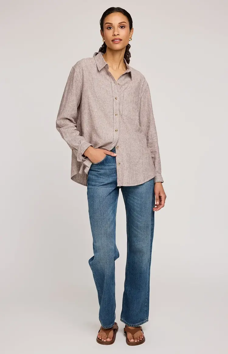 Gentle Fawn Arabella Button Down Shirt Merlot Stripe