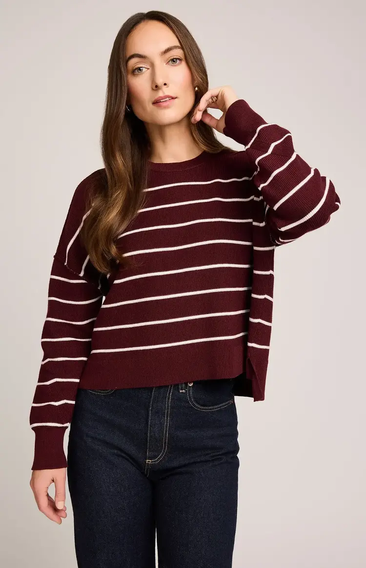 Gentle Fawn Echo Pullover Merlot Stripe