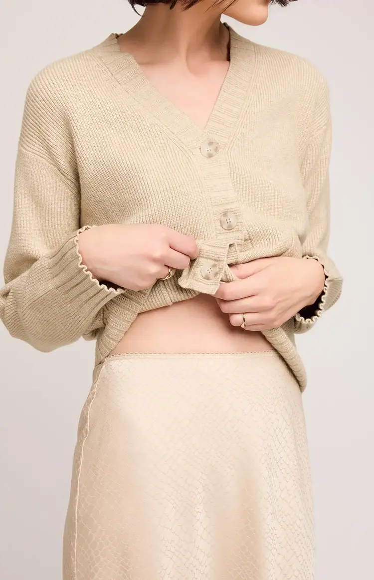 Gentle Fawn Bonnie Satin Midi Skirt Bone