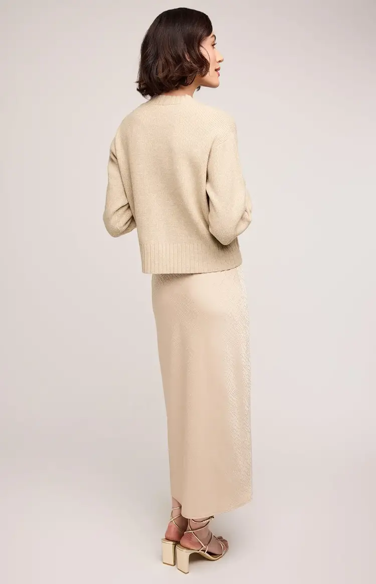 Gentle Fawn Bonnie Satin Midi Skirt Bone