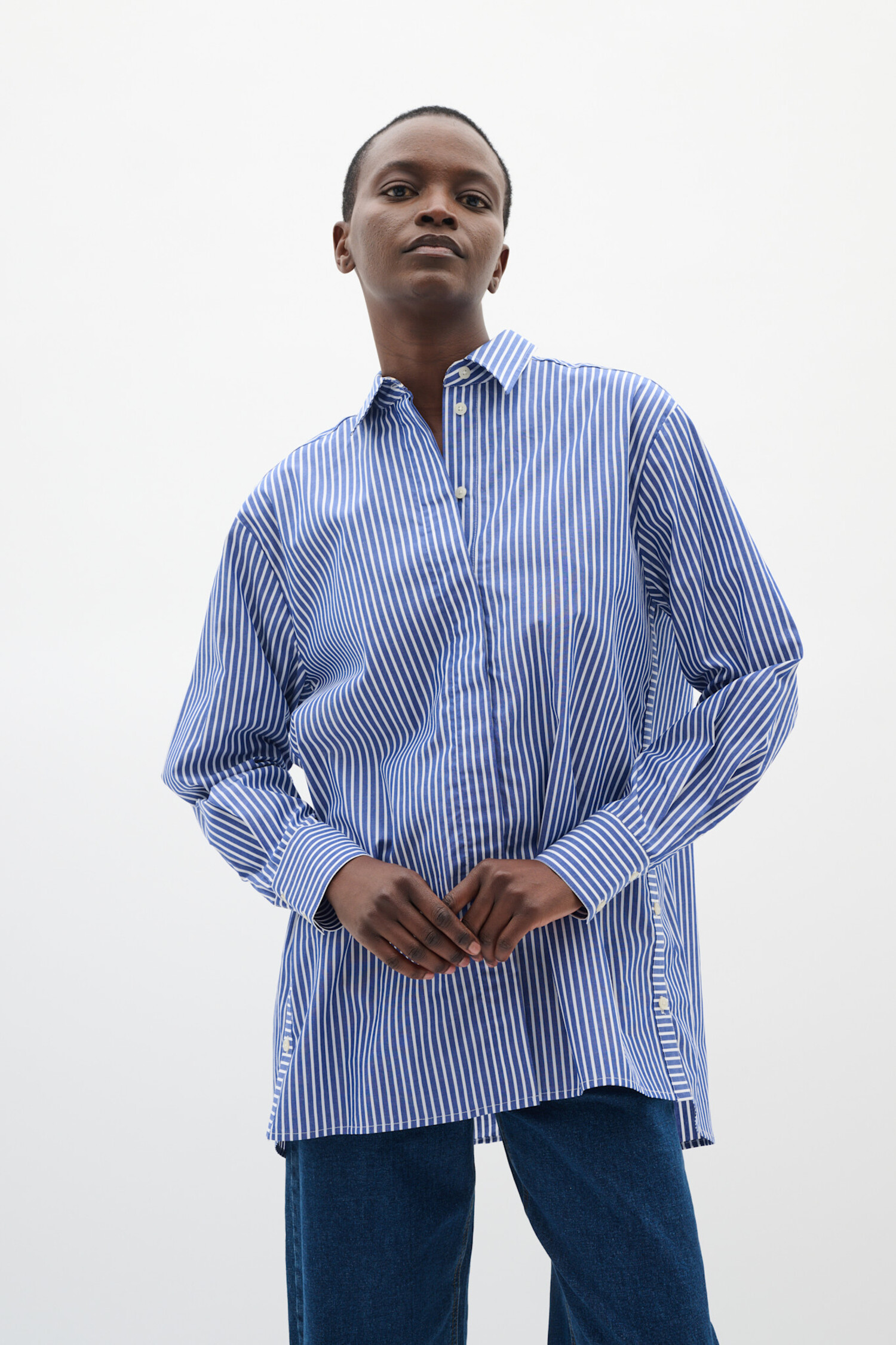 RISLEY docking knit shirt ネイビー InWear | Natalja Shirt Sodalite Blue strip - Tryst Boutique
