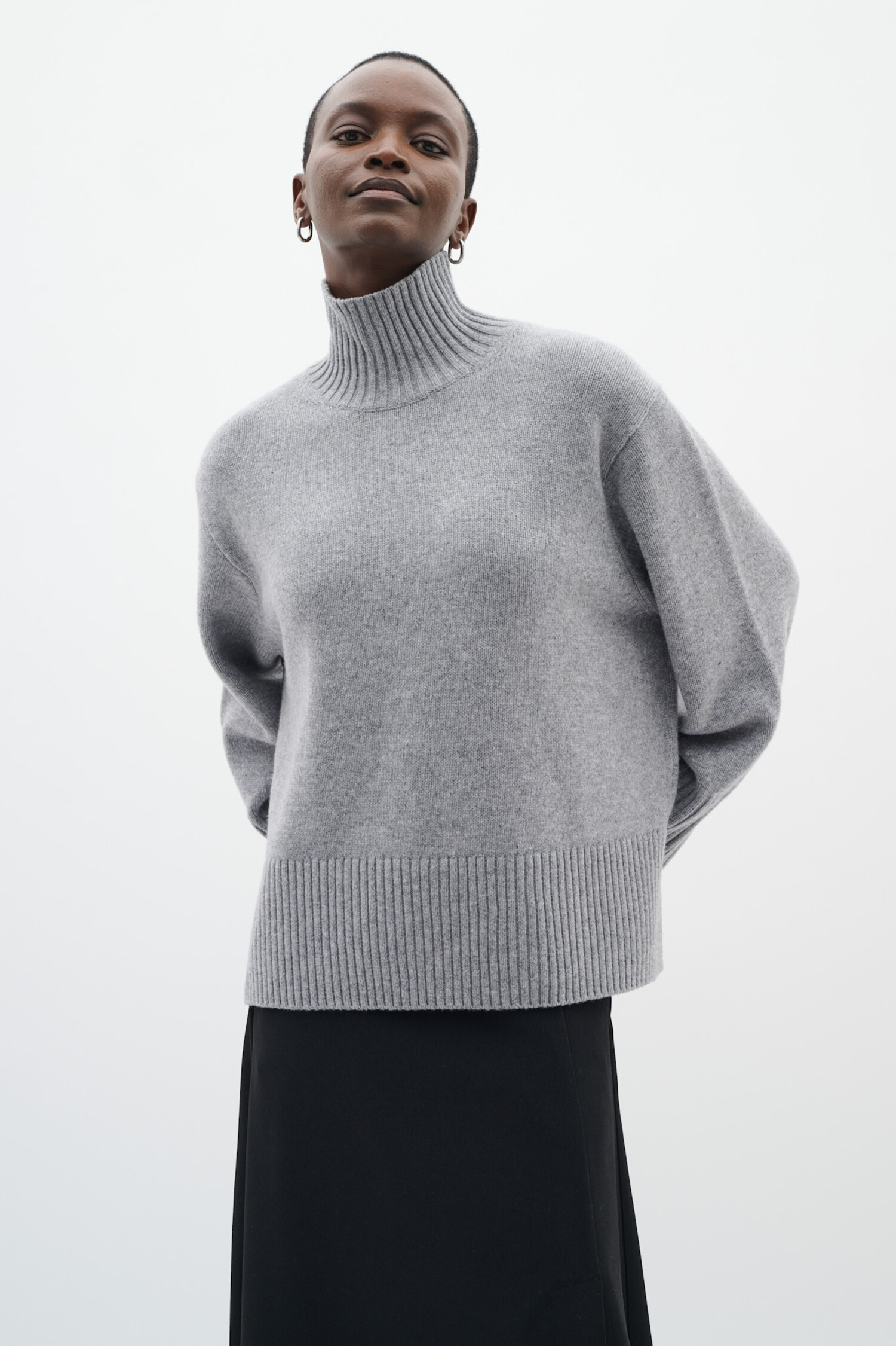 TEN Vneck Knit GRAY L』 InWear | Gea Kaxy Highneck Granite Melange 