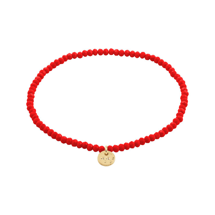 Pilgrim Jewellery Bracelet Indie Gold Red