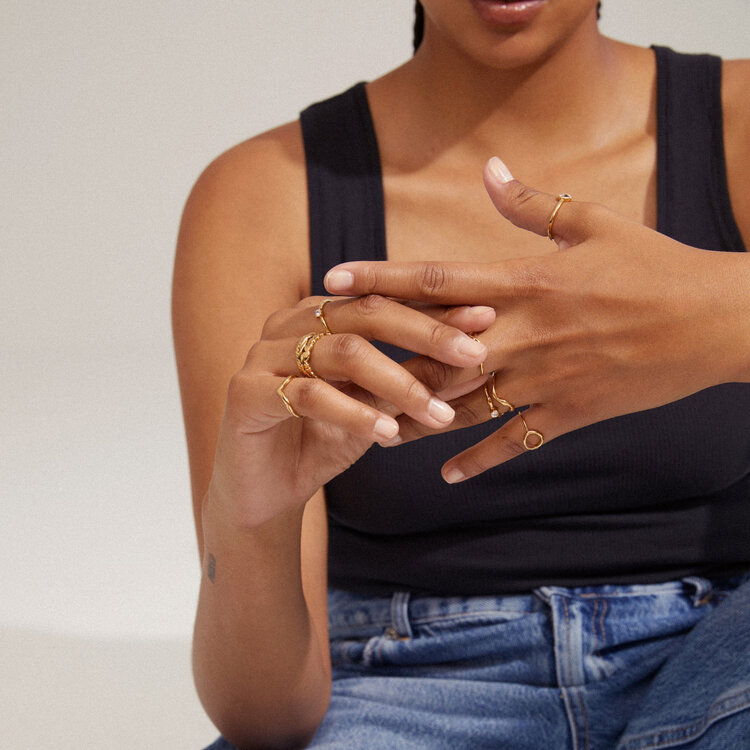 Pilgrim Jewellery LULU Recycled Organic Shaped Stack Ring Gold