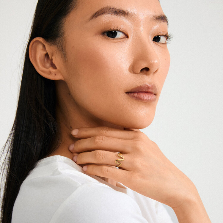 Pilgrim Jewellery LULU Wavy Stack Ring Gold